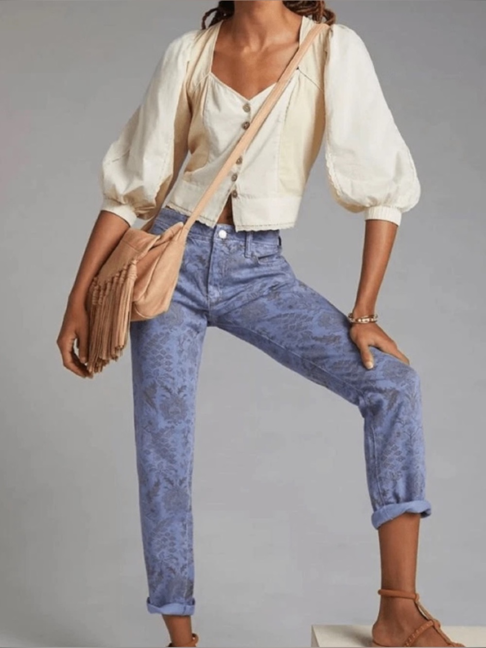 ANTHROPOLOGIE PILCRO and the LETTERPRESS Jeans Slim Boyfriend Floral Print Women